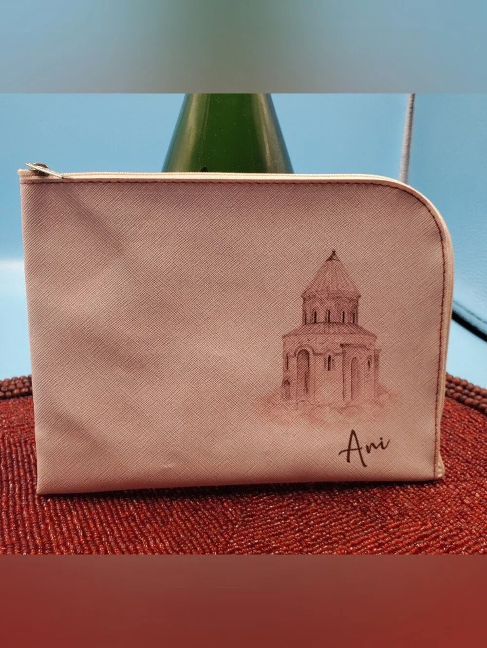 Turkish Airlines Amenity Kit Travel Bag medieval Church of St. Gregory ANI (C13)